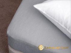 Простыня на резинке Хлопковый Край 200x200 см серый