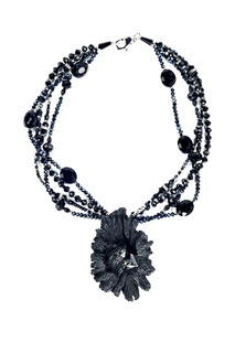 Колье женское Unique КЦФ211К черное, 45-55 см