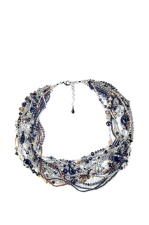 Колье женское Unique ОКС209К черное, 43-48 см