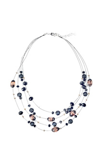 Колье женское Unique ОКФ201К черное, 43-47 см