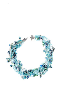 Колье женское Unique КГ235К голубое, 45-55 см