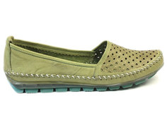 Мокасины женские Airbox 137241 зеленые 37 RU