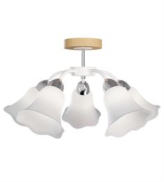 Люстра потолочная "Селена" 5хЕ27х60Вт, белый и натуральный, Дубравия, 012-711-25