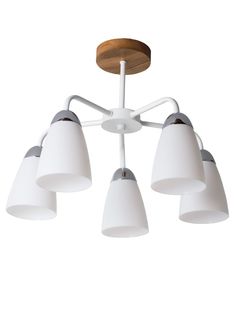 Люстра потолочная "Flory" 5хЕ14х40Вт, белый, натуральный, Дубравия, 056-7111-15