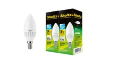 Комплект из 2 светодиодных ламп Sholtz свеча 9Вт E14 4200К C37 175-260В керамика + пластик