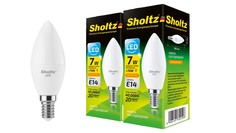 Комплект из 3 светодиодных лама Sholtz свеча 7Вт E14 2700К C37 220-240В пластик