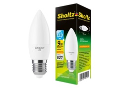 Светодиодная лампа Sholtz свеча 9Вт E27 2700К C37 220-240В пластик