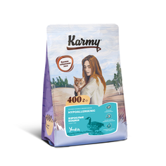 Сухой корм для кошек Karmy Hypoallergenic, гипоаллергенный, утка, 0,4кг