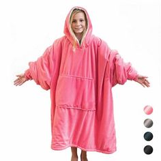Толстовка-плед с капюшоном Huggle Hoodie (Розовый ) No Brand