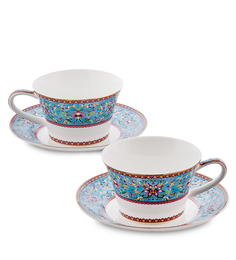 Чайный набор на 2 персоны "Арабески" (Arabesca Blue Pavone)