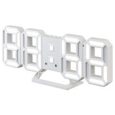 Часы-будильник LED Perfeo "LUMINOUS 2", белый корпус / белая подсветка (PF-6111)