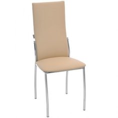 Стул Фабрикант Филипп, обивка иск.кожа кремовый, каркас хром