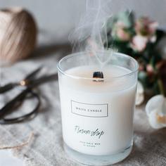 Свеча ароматическая Flower shop / Цветочный магазин с деревянным фитилем, WHITE CANDLE