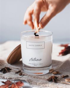 Свеча ароматическая Autumn Gluhwein с деревянным фитилем, WHITE CANDLE