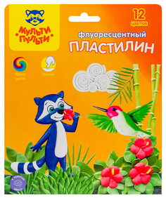 Пластилин Мульти-Пульти Енот на острове Куба со стеком 12 цветов