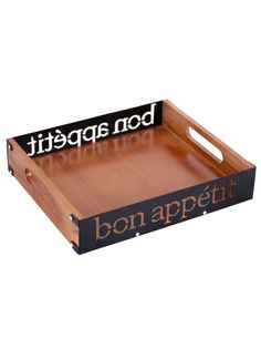 Поднос сервировочный "Bon appetit" 26x20x5 см,америк. орех, черный, Дубравия, KRK-003-T