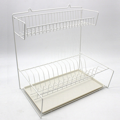 Сушилка для посуды двух ярусная настольно-настенная белая Big House