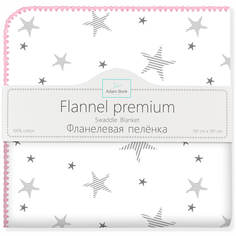 Фланелевая пеленка Adam Stork Premium Cotton Pink Stars