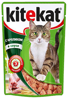 Влажный корм для кошек KiteKat, с кроликом в соусе, 24шт по 85г