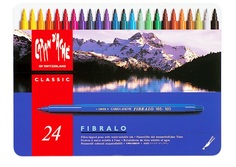 Набор фломастеров цветных Carandache Fibralo 24 цвета металлический футляр
