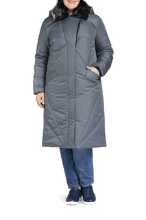 Утепленное пальто женское D`imma 2016 серое 50