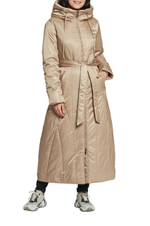 Утепленное пальто женское D`imma 2104 бежевое 46