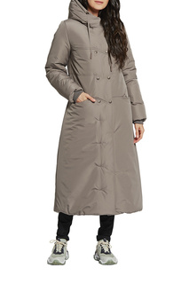 Утепленное пальто женское D`imma 2103 коричневое 54