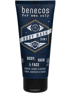 Шампунь-гель для душа Benecos 3 в 1 ТОЛЬКО ДЛЯ МУЖЧИН, 200 мл