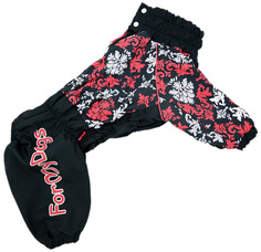 Дождевик для собак FOR MY DOGS 478SS-2020, женский, черный, красный, B1, длина спины 40 см