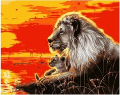 Картина по номерам Paintboy Original GX 39171 Лев на закате 40x50см