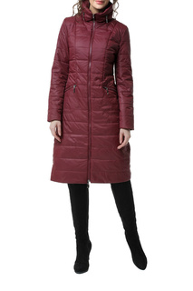 Утепленное пальто женское DizzyWay 21107 вишневое 52