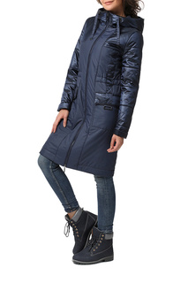 Утепленное пальто женское DizzyWay 21101 темно-синее 42