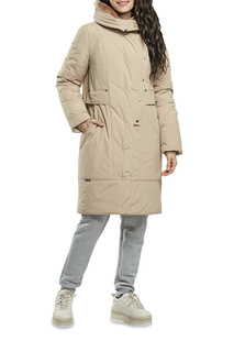 Утепленное пальто женское D`imma 2022 песочное 60-170