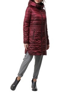 Утепленное пальто женское DizzyWay 21135 вишневое 48