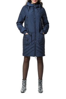 Утепленное пальто женское DizzyWay 21104 темно-синее 50