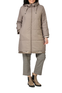 Утепленное пальто женское DizzyWay 21131 серое, бежевое 66