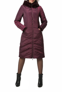 Утепленное пальто женское DizzyWay 20301 фиолетовое 56