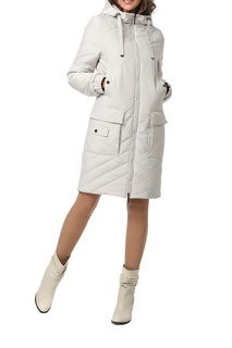 Утепленное пальто женское DizzyWay 21104 светло-серое 62