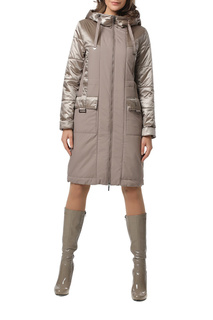 Утепленное пальто женское DizzyWay 21101 серое, бежевое 60