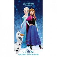 Карандаши цветные Hatber VK Холодное сердце 12 цветов
