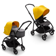 Bugaboo bee6 коляска 2 в 1 black/grey melange/lemon yellow
