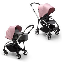 Bugaboo bee6 коляска 2 в 1 alu/grey melange/soft pink