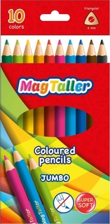 Карандаши цветные MagTaller Kuvio Jumbo трехгранные 10 цветов