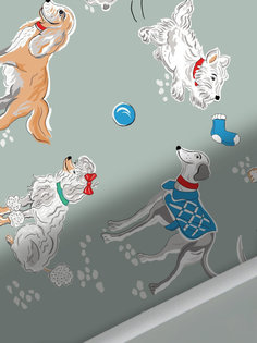 Простынь Сказка "Dogs on blue" 150х215 см