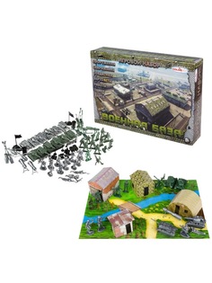 Набор солдатиков Военная база в коробке, солдатики+карта+сооружения Colorplast