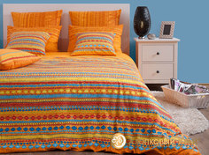 Комплект постельного белья "Танзания оранж" 2 спальный Хлопковый край 45456