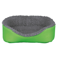 Лежанка для кроликов TRIXIE бортик искусственный мех, нейлон 28x35см серый, зеленый