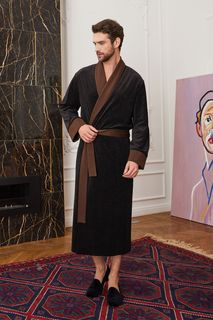 Домашний халат мужской Laete 20365 черный XL