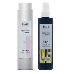 Набор OLLIN Perfect Hair (Крем-спрей для волос «15 в 1», 250 мл+Tres Oil Бальзам, 400 мл