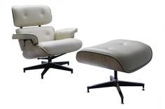 Кресло Bradex Home EAMES LOUNGE CHAIR и оттоманка EAMES LOUNGE CHAIR бежевые / FR 0596